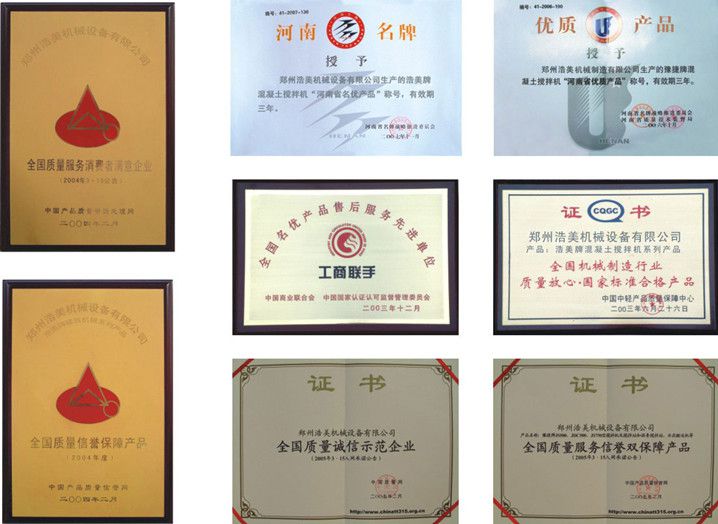 certificates of Haomei Machinery.jpg